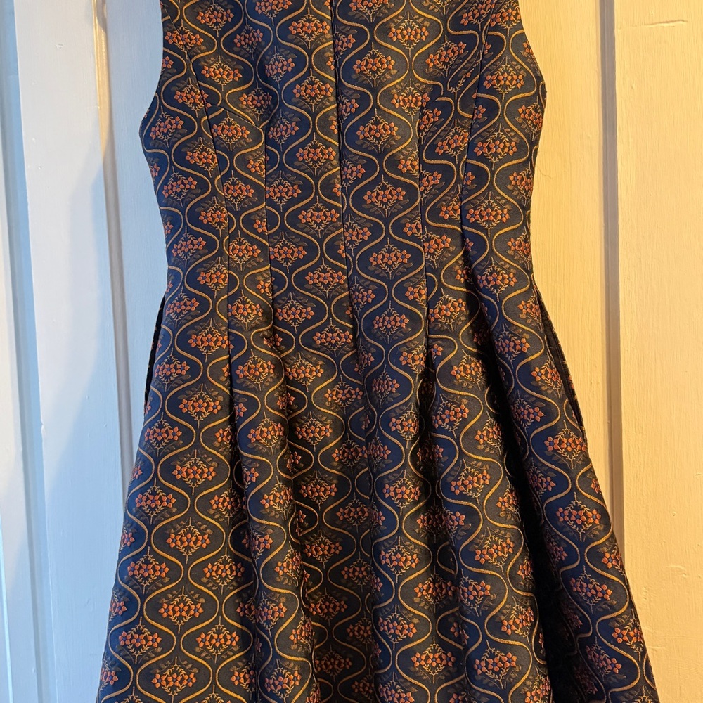 BROOKS BROTHERS- NWT - Navy Floral Fit-and-Flare Dress